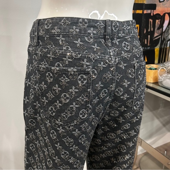 Designer Rep Jeans With Marcasite Rhinestones - Picture 8 of 14